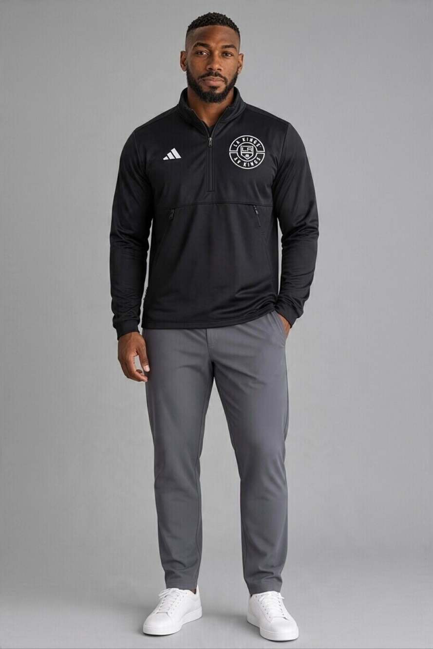 NWT Adidas LA Kings NHL AEROREADY Quarter 1/4 Zip Pullover Jacket Mens XL Black